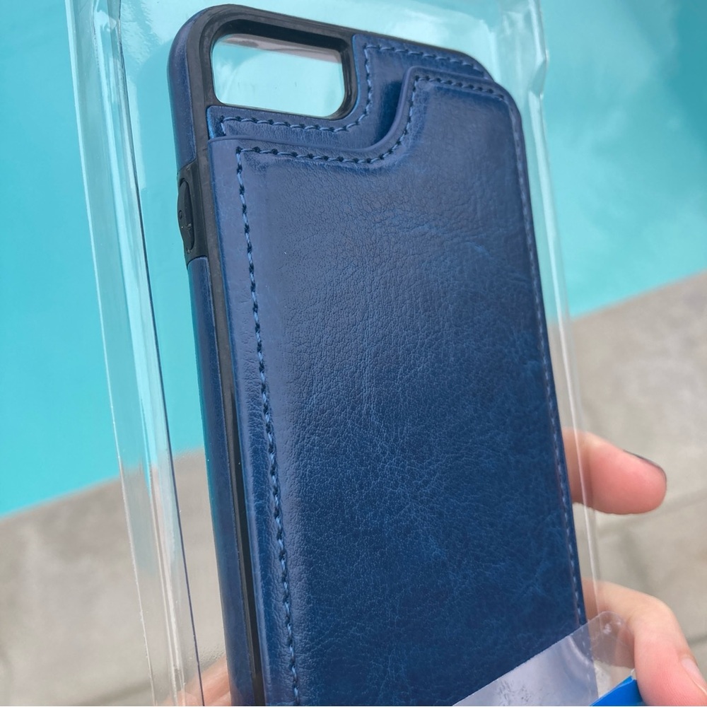 🆕 Blue PU Leather iPhone Wallet Case - Picture 4 of 9